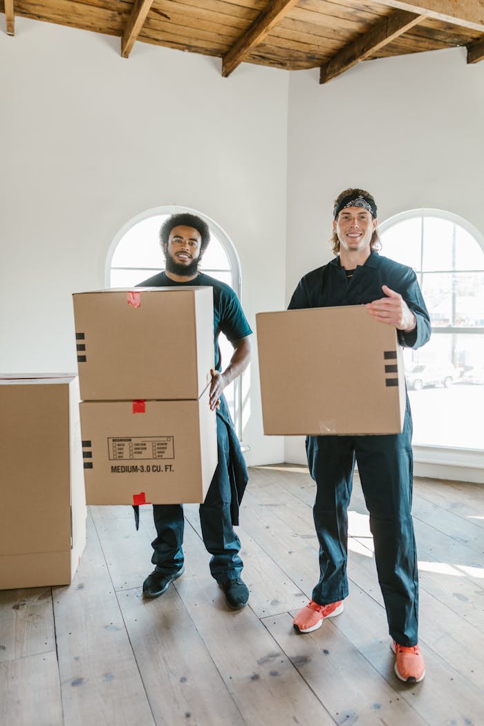 two men standing carrying cardboard boxes 7464703.jpeg